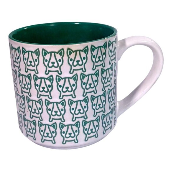 Graydon Hall French Bulldog Cup Mug Green Dog Coffee 12 Oz Microwave Dishwasher - Picture 1 of 5